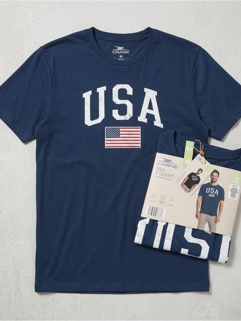 Crane USA Graphic Short Sleeve T-Shirt - Navy